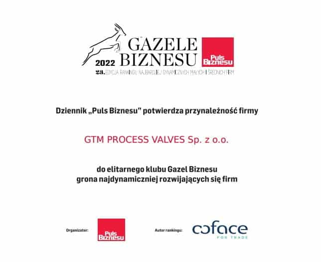 gazela biznesu dla GTM Process Valves